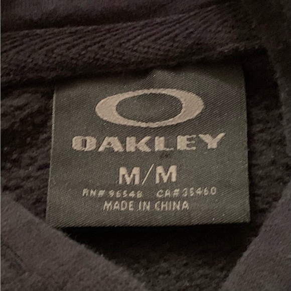 ⏹ Y2K BLACK OAKLEY HOODIE BLUE TILE BIG "O" LOGO MENS SIZE MEDIUM ⏹ - Picture 4 of 8